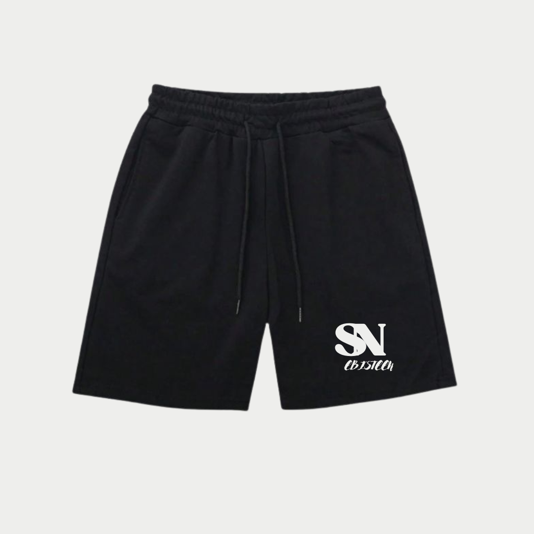 EBISTEEN - "SN" Signature Minimalist Shorts - Black